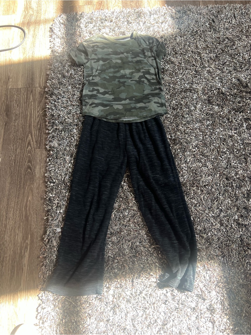 Sonoma Boys Camo Pajama Set Size 10-12 Green Black 2 Piece